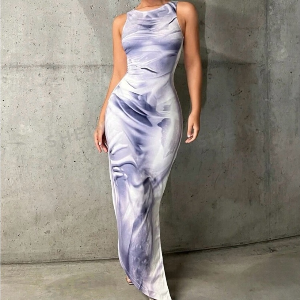Beautiful body heat map print tank long dress